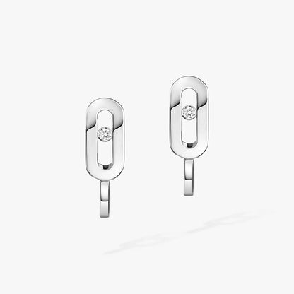[Dawnora Jewelry]Diamond Mini Hoop Earrings Move Classique