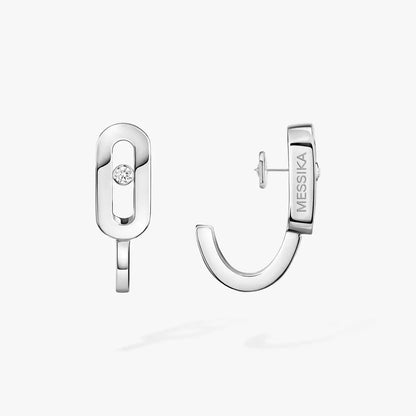 [Dawnora Jewelry]Diamond Mini Hoop Earrings Move Classique