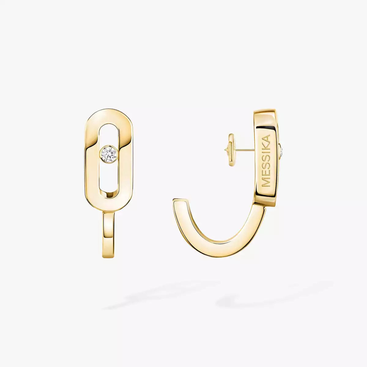 [Dawnora Jewelry]Diamond Mini Hoop Earrings Move Classique