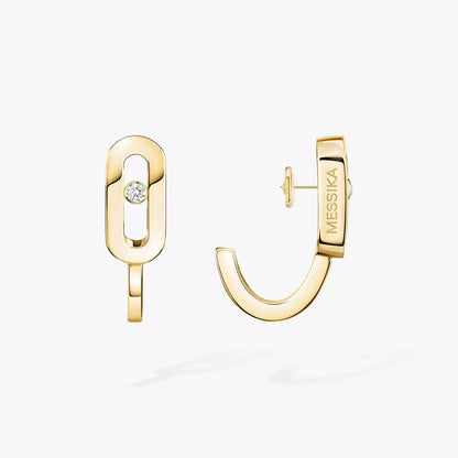 [Dawnora Jewelry]Diamond Mini Hoop Earrings Move Classique