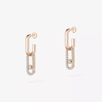 [Dawnora Jewelry]Move Link Diamond Earrings