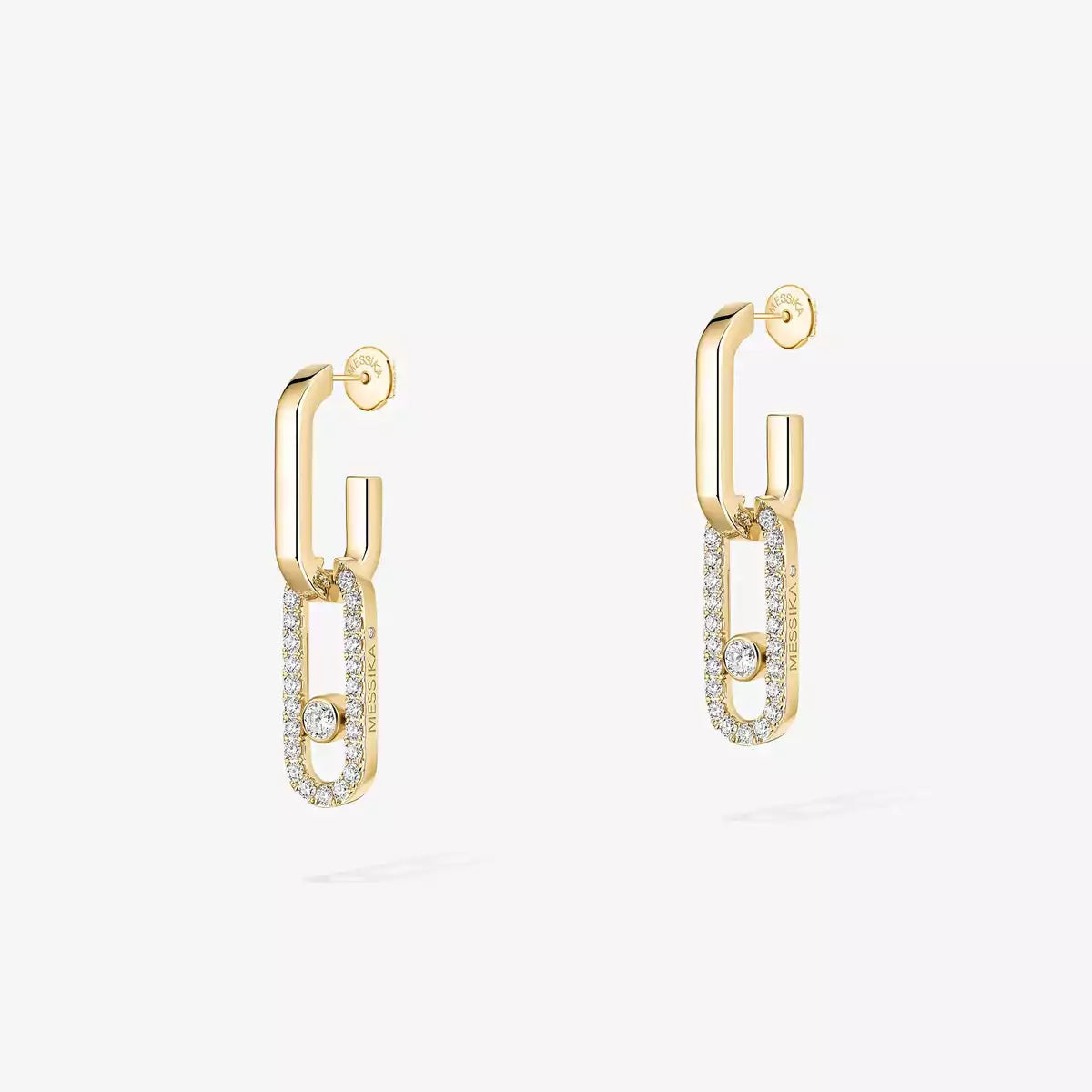 [Dawnora Jewelry]Move Link Diamond Earrings