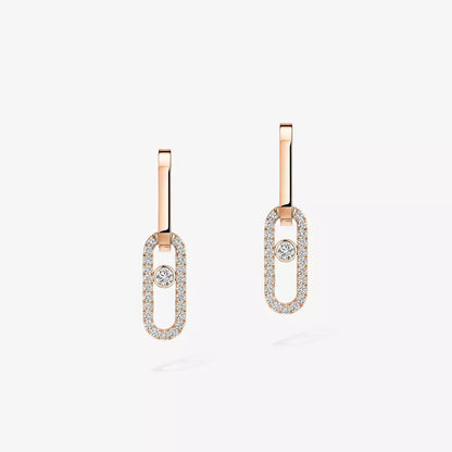 [Dawnora Jewelry]Move Link Diamond Earrings