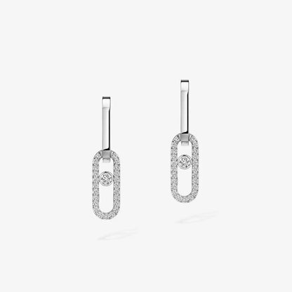 [Dawnora Jewelry]Move Link Diamond Earrings