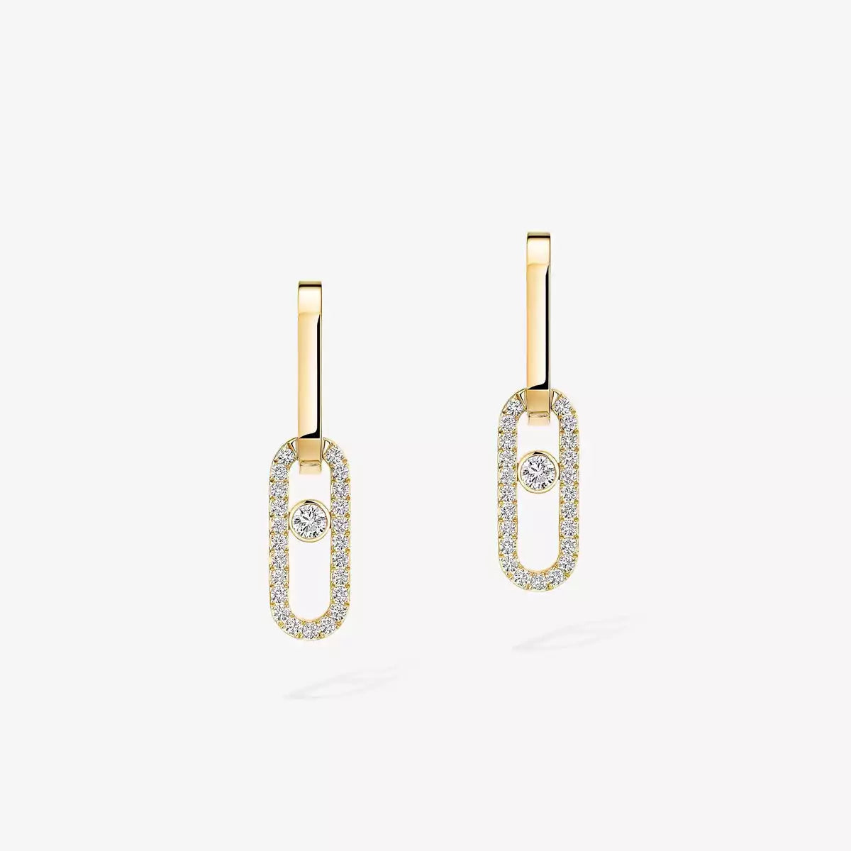 [Dawnora Jewelry]Move Link Diamond Earrings