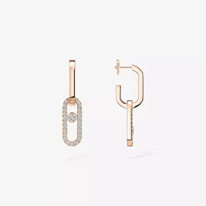 [Dawnora Jewelry]Move Link Diamond Earrings