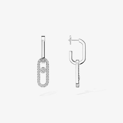 [Dawnora Jewelry]Move Link Diamond Earrings