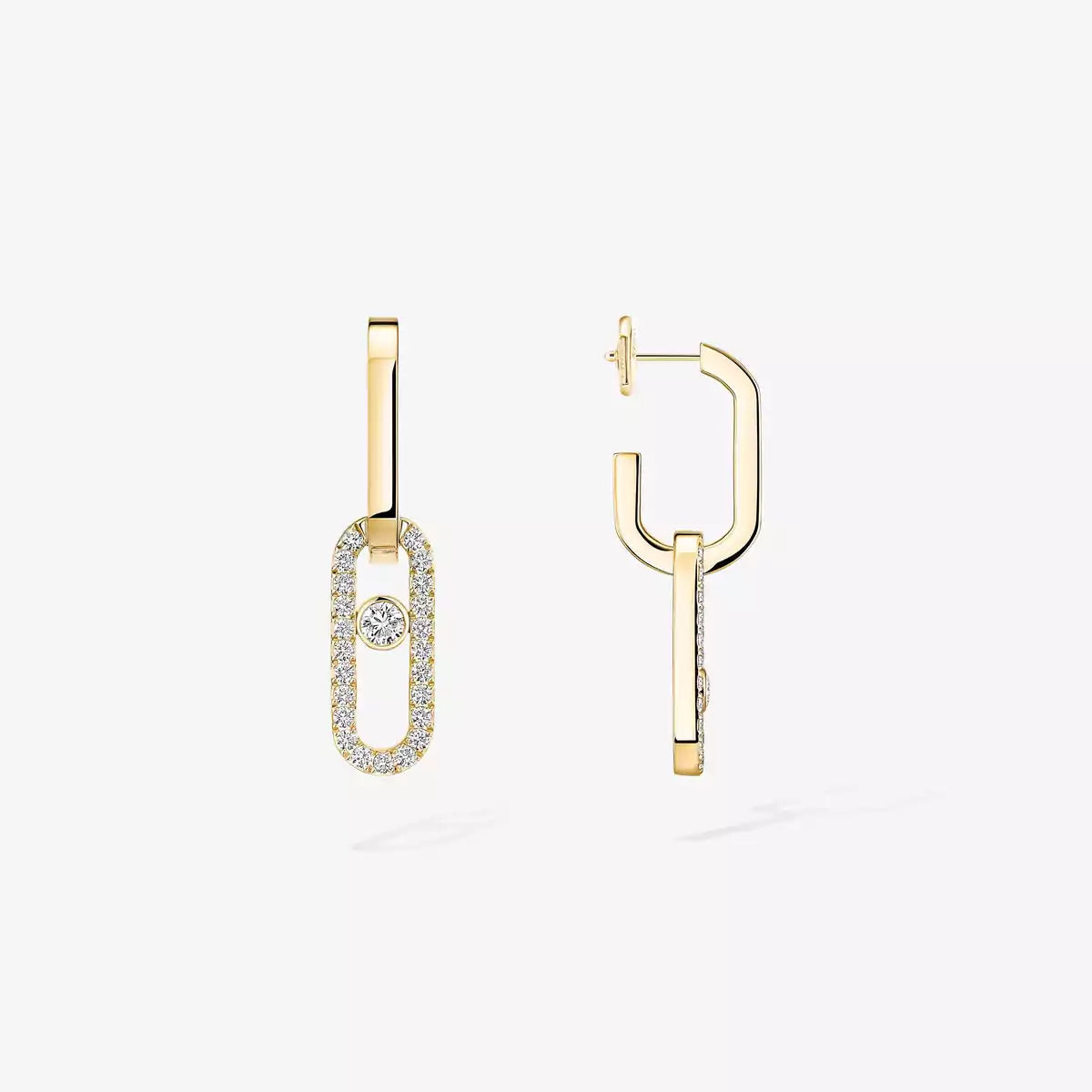 [Dawnora Jewelry]Move Link Diamond Earrings