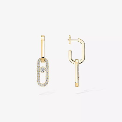 [Dawnora Jewelry]Move Link Diamond Earrings