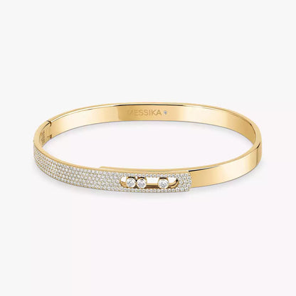 [Dawnora Jewelry]Move Noa Rose Gold Pavé Diamond Bangle Bracelet
