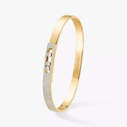 [Dawnora Jewelry]Move Noa Rose Gold Pavé Diamond Bangle Bracelet