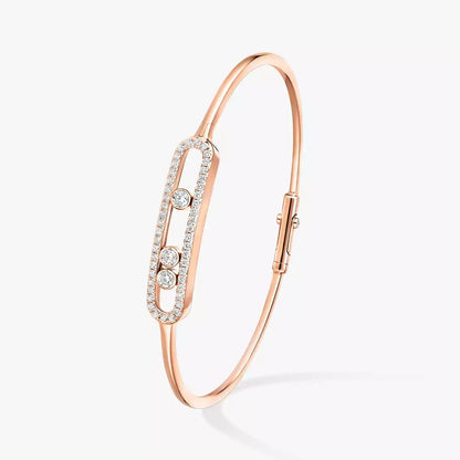 [Dawnora Jewelry]Move Pavé Diamond Bangle Bracelet M
