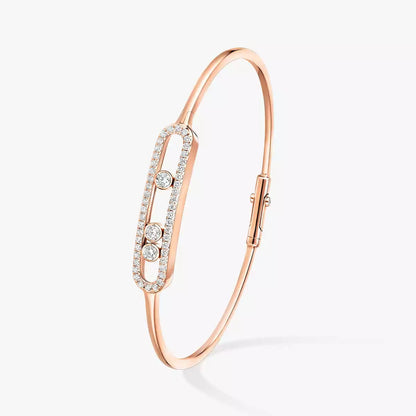 [Dawnora Jewelry]Move Pavé Diamond Bangle Bracelet M