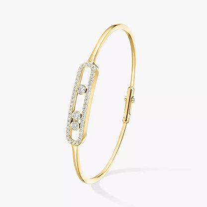 [Dawnora Jewelry]Move Pavé Diamond Bangle Bracelet M