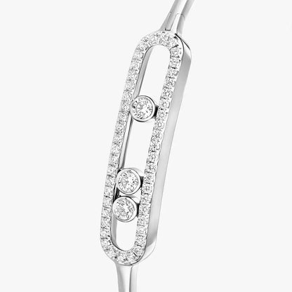 [Dawnora Jewelry]Move Pavé Diamond Bangle Bracelet M