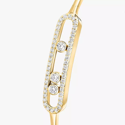 [Dawnora Jewelry]Move Pavé Diamond Bangle Bracelet M