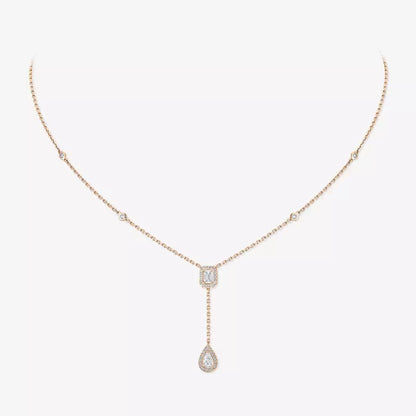 [Dawnora Jewelry]Gold Diamond Tie Necklace