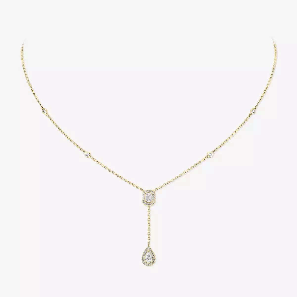 [Dawnora Jewelry]Gold Diamond Tie Necklace