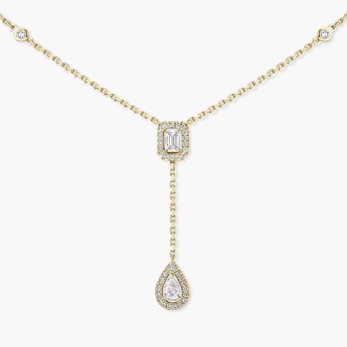 [Dawnora Jewelry]Gold Diamond Tie Necklace