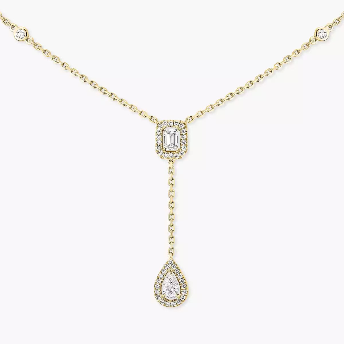 [Dawnora Jewelry]Gold Diamond Tie Necklace