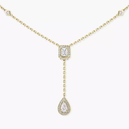 [Dawnora Jewelry]Gold Diamond Tie Necklace