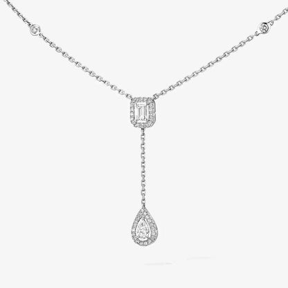 [Dawnora Jewelry]Gold Diamond Tie Necklace