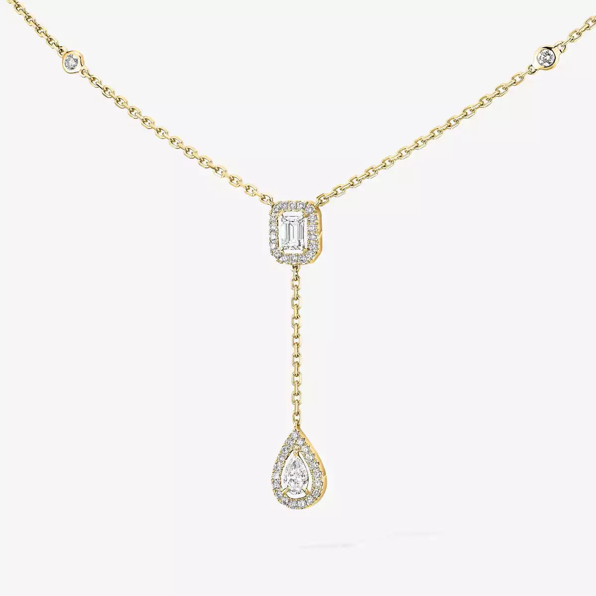 [Dawnora Jewelry]Gold Diamond Tie Necklace