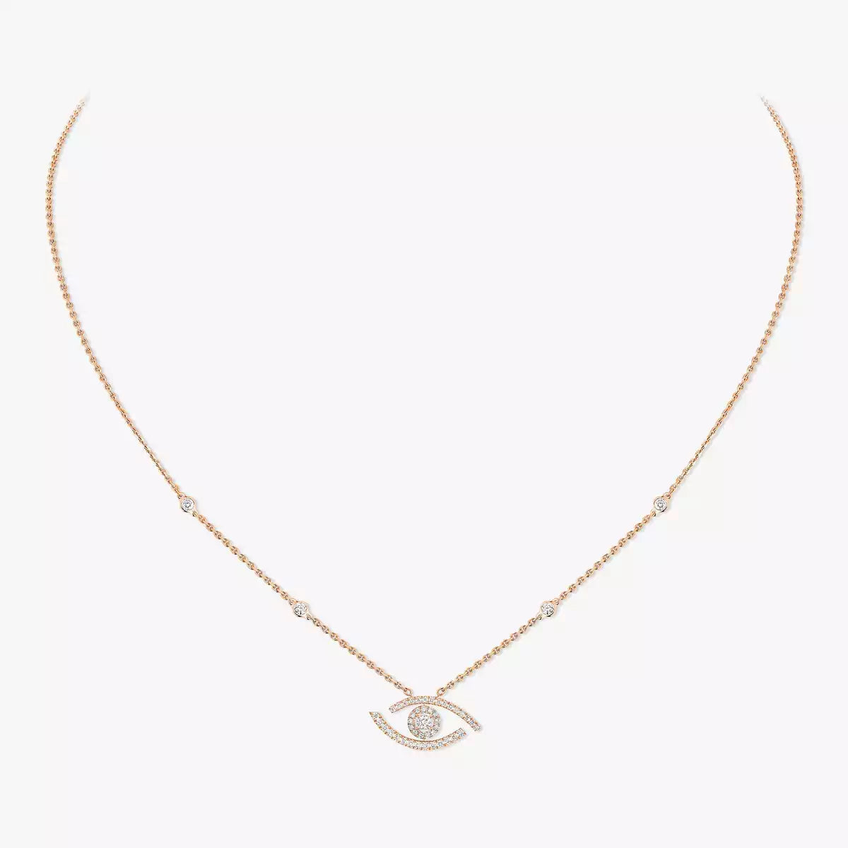 [Dawnora Jewelry]Pave_ Diamond Necklace Lucky Eye