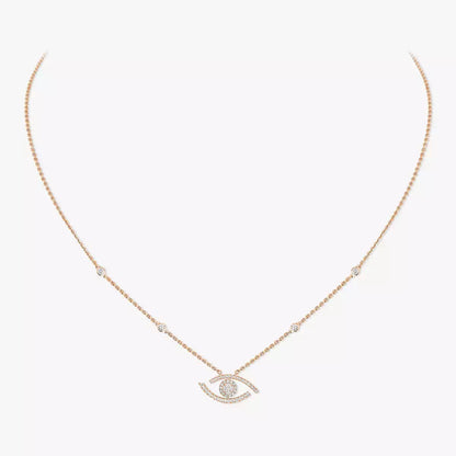 [Dawnora Jewelry]Pave_ Diamond Necklace Lucky Eye