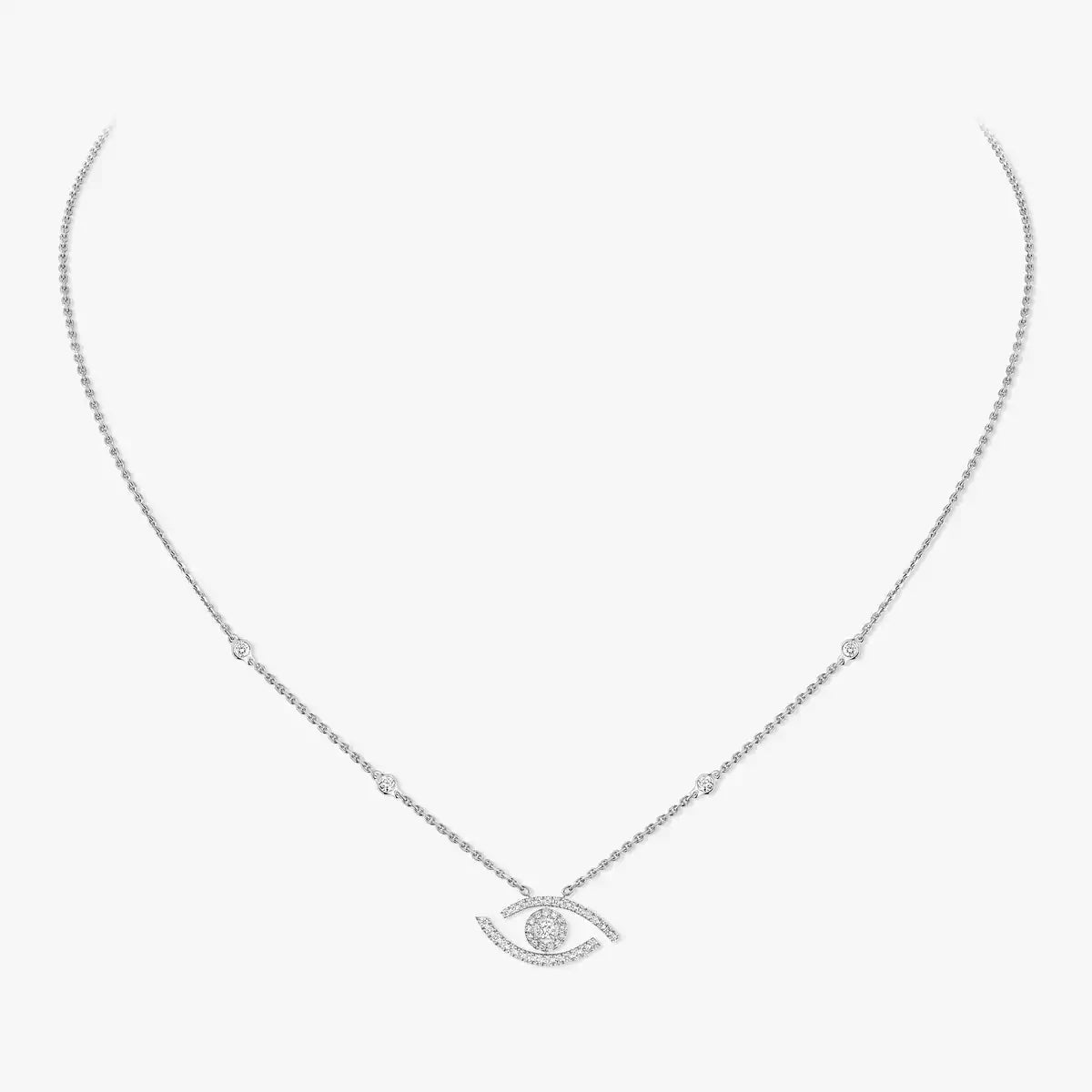 [Dawnora Jewelry]Pave_ Diamond Necklace Lucky Eye