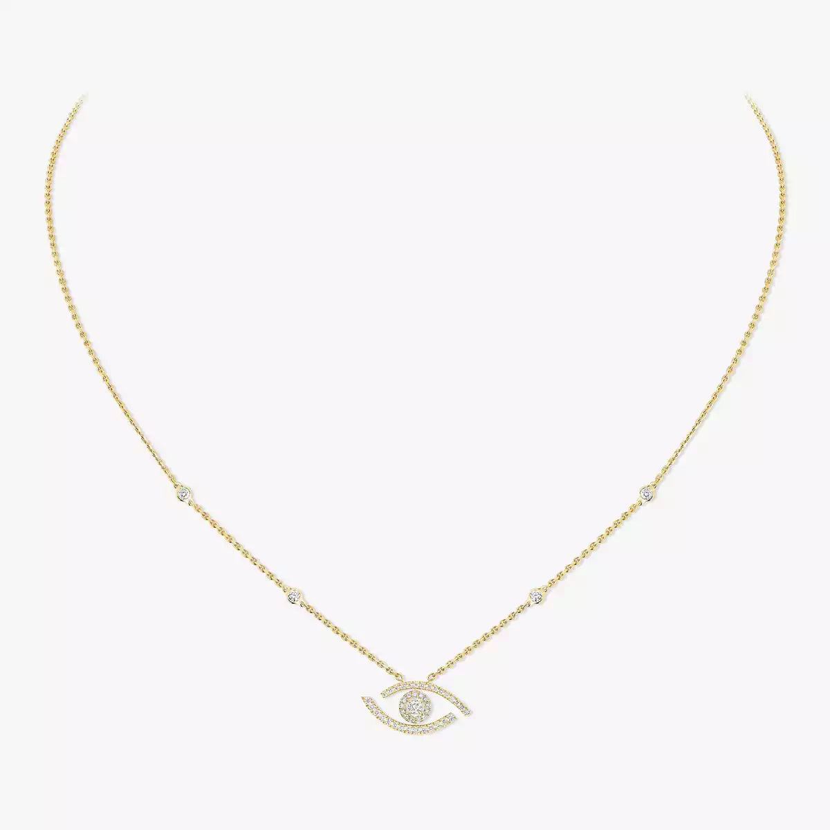 [Dawnora Jewelry]Pave_ Diamond Necklace Lucky Eye