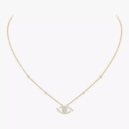 [Dawnora Jewelry]Pave_ Diamond Necklace Lucky Eye