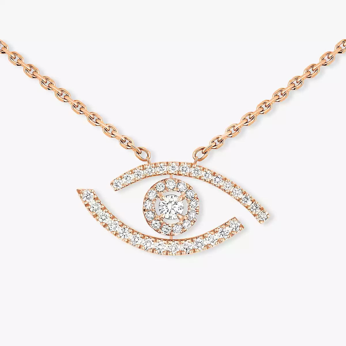 [Dawnora Jewelry]Pave_ Diamond Necklace Lucky Eye
