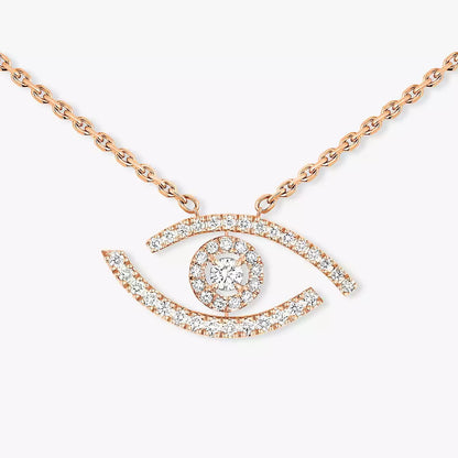 [Dawnora Jewelry]Pave_ Diamond Necklace Lucky Eye