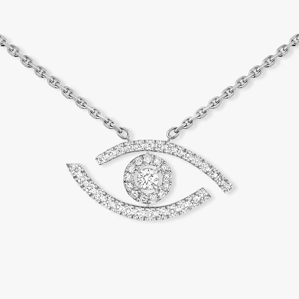 [Dawnora Jewelry]Pave_ Diamond Necklace Lucky Eye