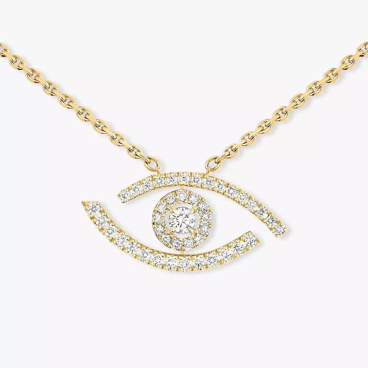 [Dawnora Jewelry]Pave_ Diamond Necklace Lucky Eye