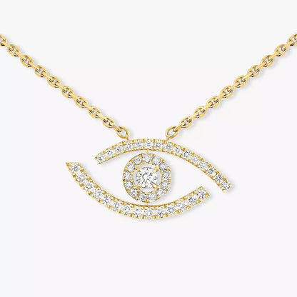 [Dawnora Jewelry]Pave_ Diamond Necklace Lucky Eye