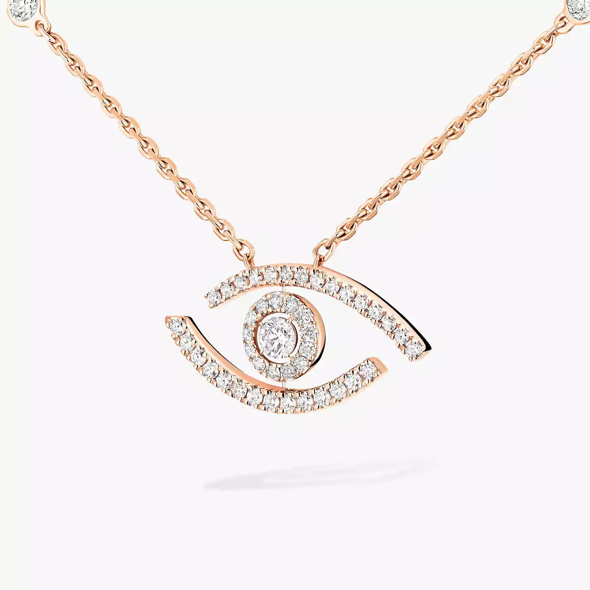[Dawnora Jewelry]Pave_ Diamond Necklace Lucky Eye