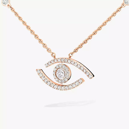 [Dawnora Jewelry]Pave_ Diamond Necklace Lucky Eye