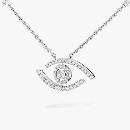 [Dawnora Jewelry]Pave_ Diamond Necklace Lucky Eye