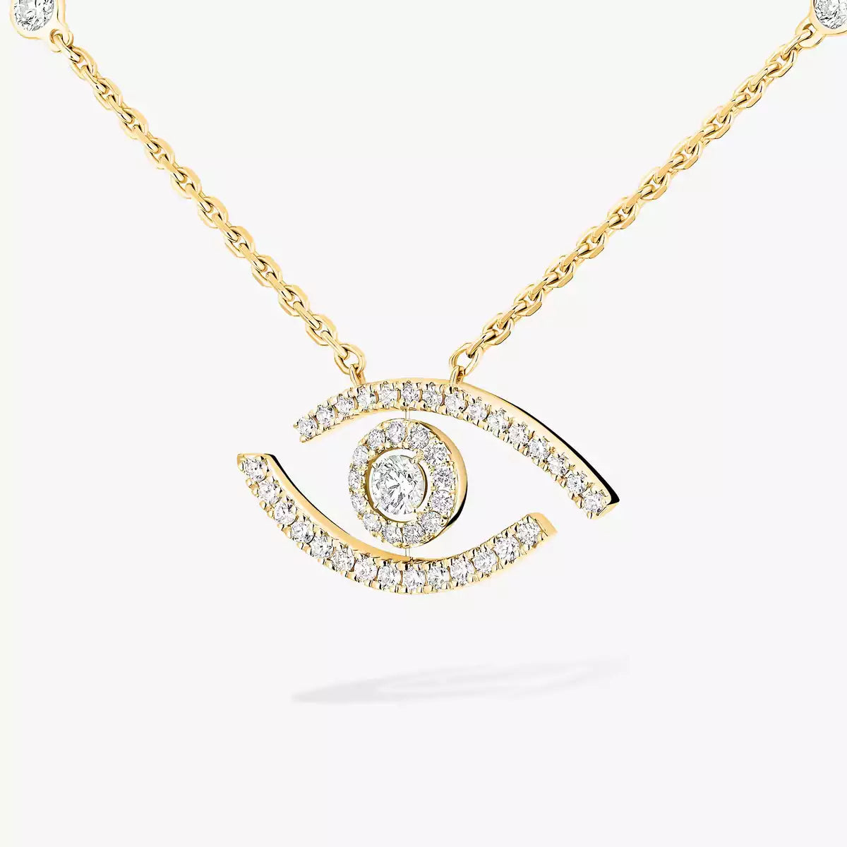 [Dawnora Jewelry]Pave_ Diamond Necklace Lucky Eye