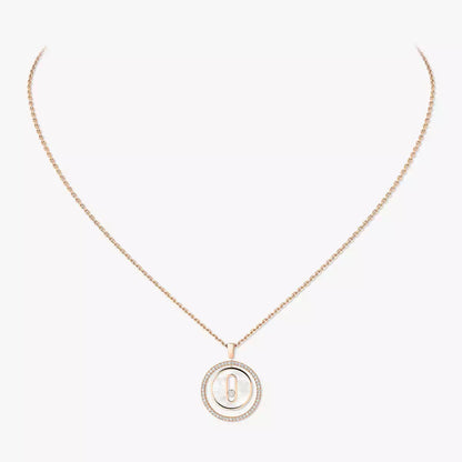[Dawnora Jewelry]Lucky Move Diamond Necklace in Rose Gold and White Mother-of-Pearl
