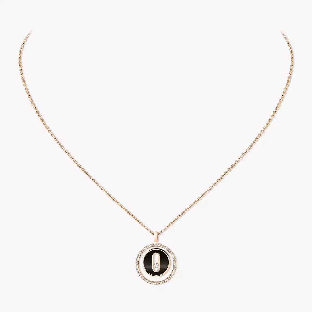 [Dawnora Jewelry]Lucky Move Diamond Necklace in Rose Gold and White Mother-of-Pearl