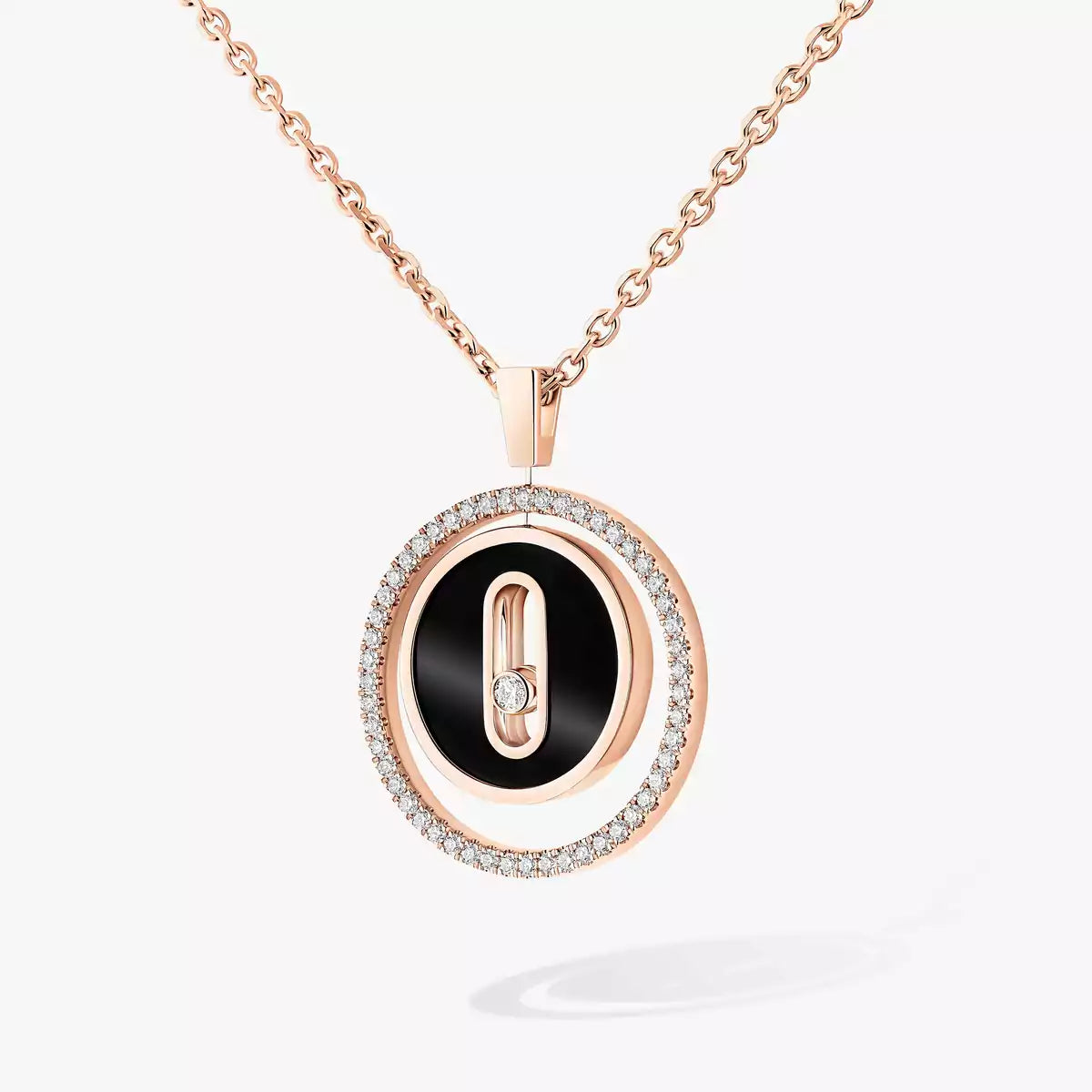 [Dawnora Jewelry]Lucky Move Diamond Necklace in Rose Gold and White Mother-of-Pearl