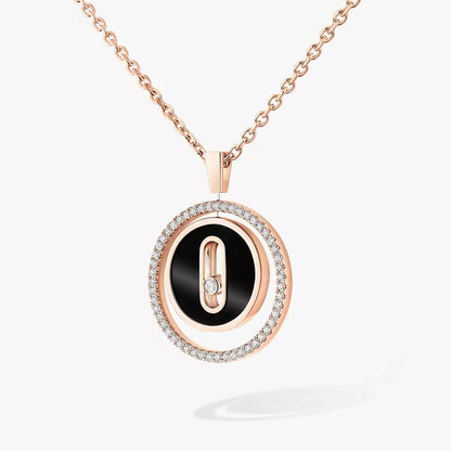 [Dawnora Jewelry]Lucky Move Diamond Necklace in Rose Gold and White Mother-of-Pearl