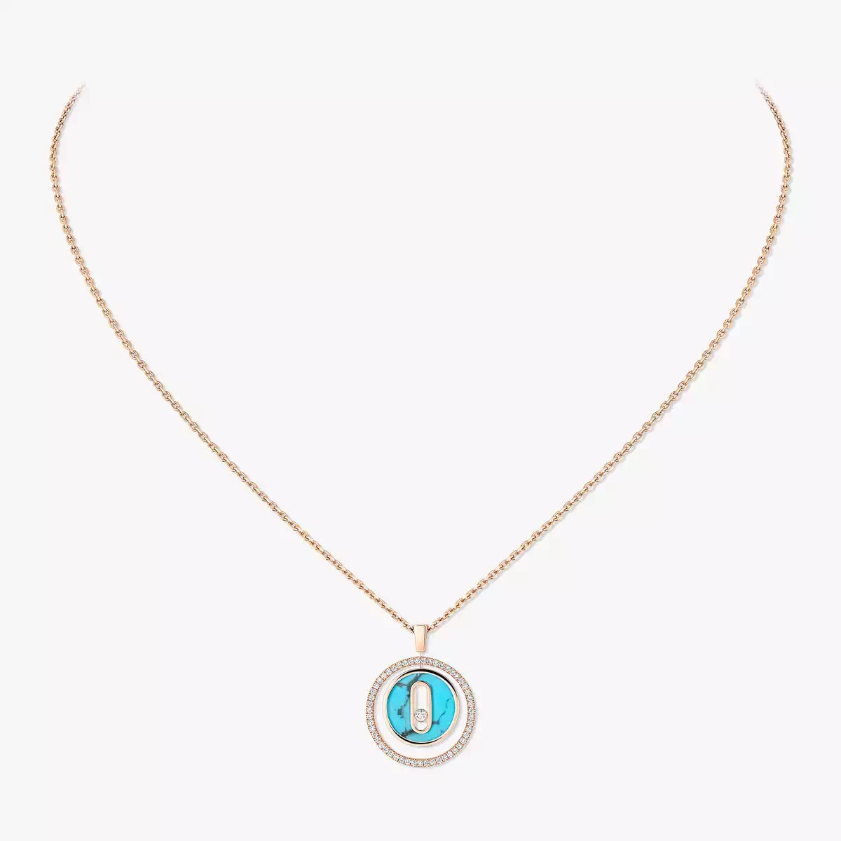 [Dawnora Jewelry]Lucky Move Diamond Necklace in Rose Gold and White Mother-of-Pearl