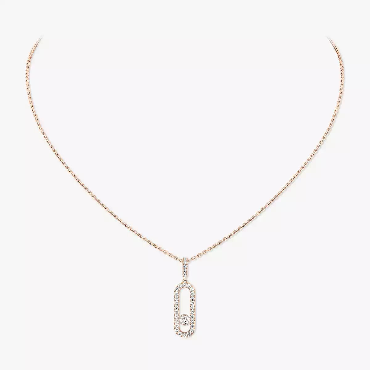 [Dawnora Jewelry]Move Uno Diamond Necklace in Rose Gold