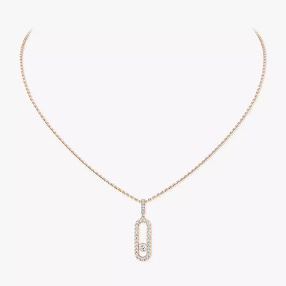 [Dawnora Jewelry]Move Uno Diamond Necklace in Rose Gold