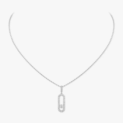 [Dawnora Jewelry]Move Uno Diamond Necklace in Rose Gold