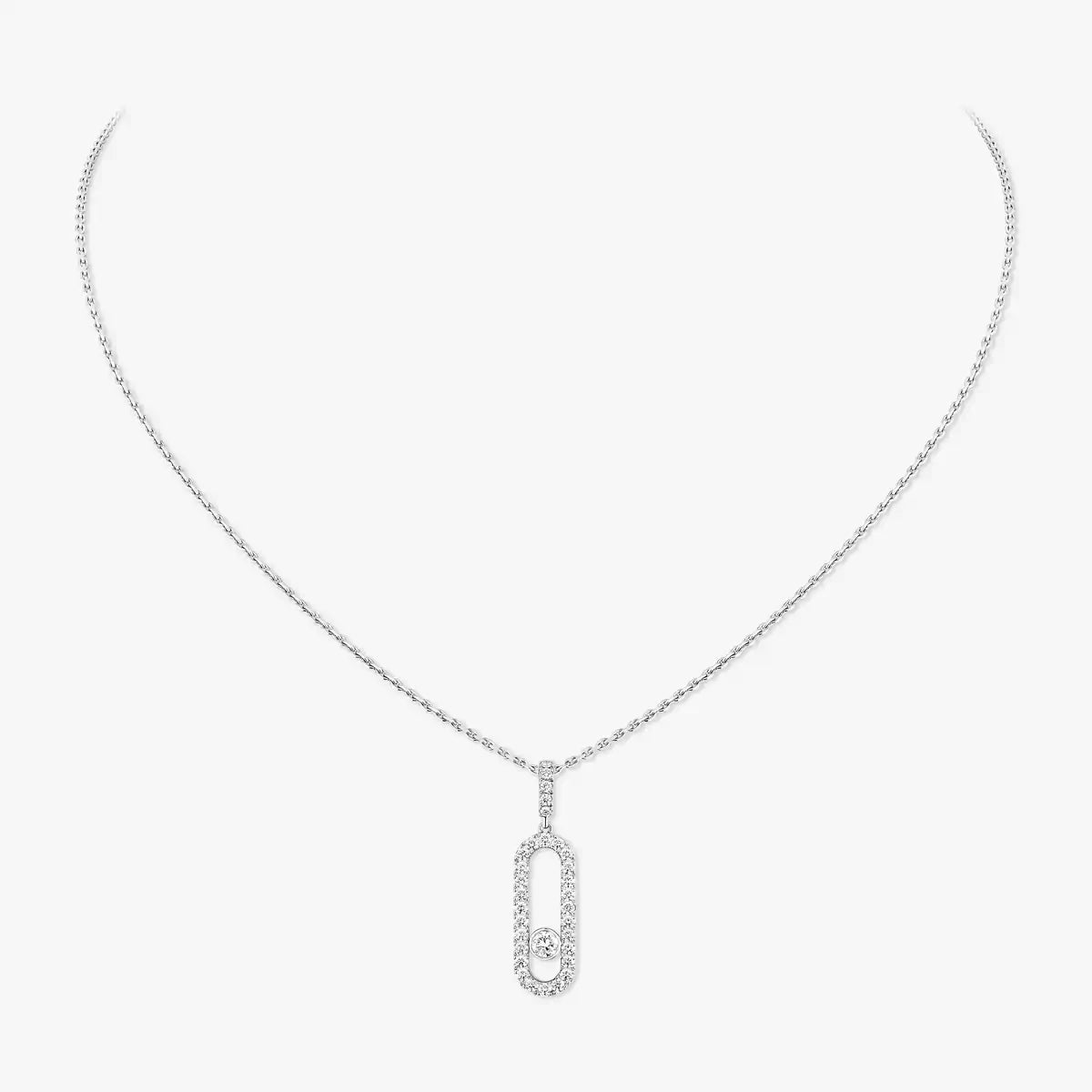 [Dawnora Jewelry]Move Uno Diamond Necklace in Rose Gold